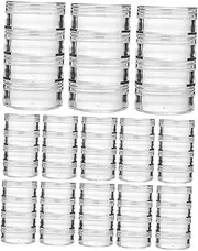 Parliky Travel Essential Layer Detachable Storage Box Leakproof Small Round Containers Lids for Creams Shampoos Spices
