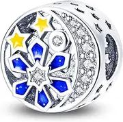 [NUJIFFY] 925 Sterling Silver Charms Bead for Bracelets & Necklaces,Star Moon Solar Charm Bracelets,Ocean Starfish Shells Turtle Crab Bracelet Beads,Starry Sea Style Jewelry for Women Girls