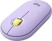Logitech Pebble Wireless Mouse with Bluetooth or 2.4 GHz Receiver, Silent, Slim Computer Mouse with Quiet Clicks, for Laptop/Notebook/iPad/PC/Mac/Chromebook - Lavender Lemonade