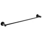 New Fienza 80cm Single Towel Rail Holder Matt Black Round Plate Hustle 82501