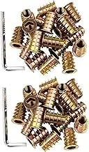Mellisso 200Pcs M6 x 15mm Furniture Screw in Nut Threaded Wood Inserts Bolt Fastener Connector Hex Socket Drive