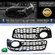 RS5 Style Audi Honeycomb Hex FogLight Mesh Vent Grille Glossy Black A5 2008-2011 (for: Audi)