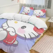 v515 Hello Kitty 3-Piece Twin Bed Set - Includes 1 Single Comforter And 2 Pillowcases Bedding - Fade Resistant Microfiber - Hello Kitty io515