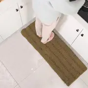 Chenille Bath Mat Runner Non Slip Bath Mat for Bathroom Thick Soft Stripe Design