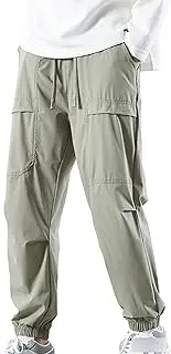 [Generic] Men's Loose Stretch Jogger Track Pants Casual Lightweight Breathable Sweatpants Ice Silk Quick Twill Sport Pants