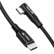 Tough On USB C to USB C Charger Cable 100W Right Angle Type C Fast Charging Cable 1M Black