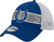 New Era Indianapolis Colts Men's Banded Team Color 39Thirty Flex Fitted Cap - NFL Mesh Trucker Stretch Fit Hat (M/L)