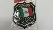 Mexican Flag Crest Patch Black Embroidered