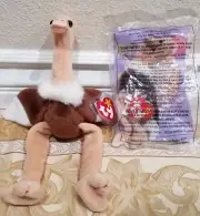 *RARE* Ty Beanie Baby w/ERRORS - "Stretch" Ostrich and McDonald's NIB "Stretchy"