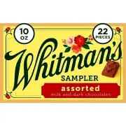 WHITMAN'S ASSORTED MILK & DARK CHOCOLATE 10 oz BOX 22 PIECE SHIPPED FAST