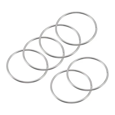 60mm(2.36") OD Metal O Ring Non-Welded Craft Hoops for DIY Silver Tone 6pcs