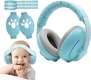 Kids Hearing Protection, Safety Earmuffs, Noise Cancelling Ear Muffs, Adjustable Comfort, Portable for Concerts, Air Shows, Study, Fireworks, Passive Hearing Protection, Blue/Pink