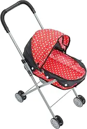 Vaguelly Mini Doll Stroller Toy Baby Doll Accessories Lightweight Role Play Stroller for Girls