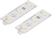 2Pcs Refrigerator LED Light Strip Bar Replacement - Freezer Light Strip Repair Parts, DC 12V, High Brightness