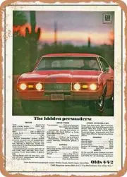 METAL SIGN - 1968 Oldsmobile 4 4 2 Hardtop the Hidden Persuaders Vintage Ad