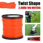 Commercial Spiral Twist Trimmer Line 2.4mm 100m Mowing Whipper Snipper Cord OZ