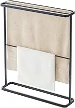 Yamazaki Home Bath Hanger-Bathroom Organizer Storage Holder Dry Steel | Towel Rack, One Size, Black