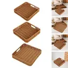 Serving Tray Kitchen Organizer Woven Basket for Breakfast Kitchen Drinks