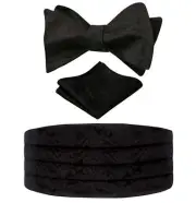Alizeal Mens Classic Paisley UNTIED Adjustable Bow Tie Cummerbund and Pocket ...