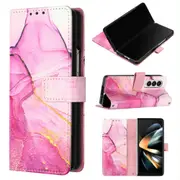 For Samsung Galaxy Z Fold4 5G Marble Leather Flip Case