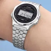 CASIO A-171WE-1ADF Retro Mens Digital Watch Unisex Original Silver New