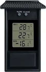 Max Min Thermometer Greenhouse Waterproof Digital Display Temperature Range 20-50 °C Max Min Temperature ABS, B