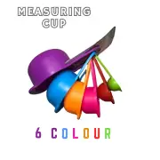 Multi-Color Measuring Cups & Spoon Handle Baking Kitchen set 6 Pieces Plastic