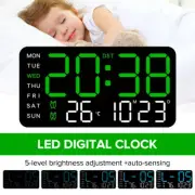 9 in LED Dementia Digital Calendar Clock Alarm Extra Large Date/Week/Temp/Time