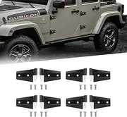 8PCS Outside Steel Door Hinge Kit Left & Right 55395384AF Replacement for 2007-2018 Jeep Wrangler JK 925-053 55395385AC 55395385AD 55395384AG 55395384AE