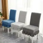 Dining Table Chair Cover Elastic High Quality Light Gray Orange Sea Blue