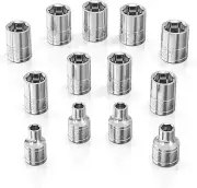 SAE Socket Set (13Pc) | 3/8-Inch Drive | 6-Point Shallow Socket Set | Standard I