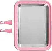 Generic Rolled Ice Cream Maker with 2 Spatulas Easy to Clean Practical Yogurt Machine Ice Cream Cold Plate for Homemade Rolled Cream, Pink