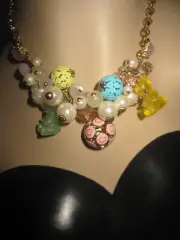 Betsey Johnson Candyland Charms and Gummy Bears and Sweetheart Charms Necklace