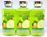 3-Pack Bath & Body Works Cucumber Melon Shower Gel Wash 10 fl.oz 295 ml
