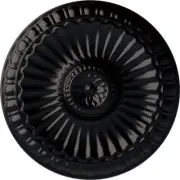 Ekena Millwork Ceiling Medallion 11-1/4" Circle Polyurethane Linus Jet Black