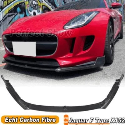 Fit for Jaguar F Type X152 2015-2018 REAL Carbon Fiber Front Bumper Lip Spoiler (for: Jaguar)