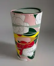 Starbucks Ceramic Travel Tumbler Cup Mug Alison Bremner Pink Limited NWT New