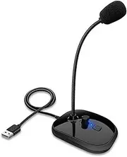 SK-30 USB Desktop Microphone with Mute Button Volume Adjustme Plug&Play Condenser for Laptop Computer PC 360 Gooseneck Design for Recording Gaming