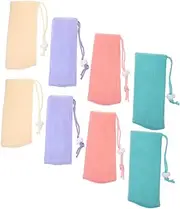 LIFKOME 8Pcs Soap Bags for Bar Soap Exfoliating Mesh Holders with Lanyard Lightweight Shower Pouches for Creating Bubbles and Foams for Travel and Storage