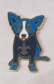 Great 4 Mardi Gras! George Rodrigue Blue Dog NO Saints Football Jersey Lapel Pin