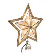 Kurt Adler 10 Light 10-Inch 5 Point Large Star with Smoke Capiz Treetop with ...