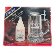 Vintage Old Spice Nautical Glass Stein Cheers & Old Spice Bottle. NEW