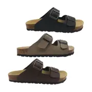 Best Ever Boots Breeze Mens Sandals Slides Australian Made Double Buckle Slip On