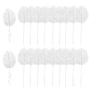 Silver Artificial Leaves with Stems, 20 Pack Fake Leaves Silk Faux Leaf