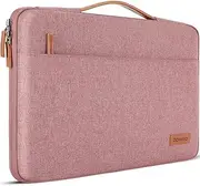 DOMISO 17 inch Laptop Sleeve Case Briefcase Water-Resistant Bag Portable Carrying Protector with Handle for 17.3" Notebook/Dell Inspiron/MSI/HP Pavilion/ASUS, Pink