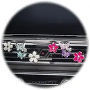 Pack of 6 Daisy Flower Car Air Freshener, Car Perfume Diffuser, Air Outlet Fan Freshener, Vent Clips, Car Interior Decoration Accessories with 6 x Aromatherapy Tablets