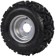 Pyhodi Tire, A Shaped Tread Design, 10 Inch Off Road Vacuum Tire with Hubs for UTV Go Kart Cart ATV, Long Lasting Anti Slip Explosion Proof Rear Wheel Tyre