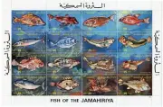 LIBYA/1983/MNH/SC#1107/FISH OF JAMAHIRIYA / ANIMALS /FISHES / FULL SHEET