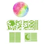 Colorful Moon Glow in The Dark Stickers Christmas Elk Santa Stars Luminous Decal