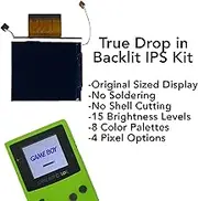 Game Boy Color 2.45 Inch IPS Backlight LCD Screen Replacement Kit [DROP-IN, NO SOLDER] for Gameboy Color GBC (LCD Kit Only)
